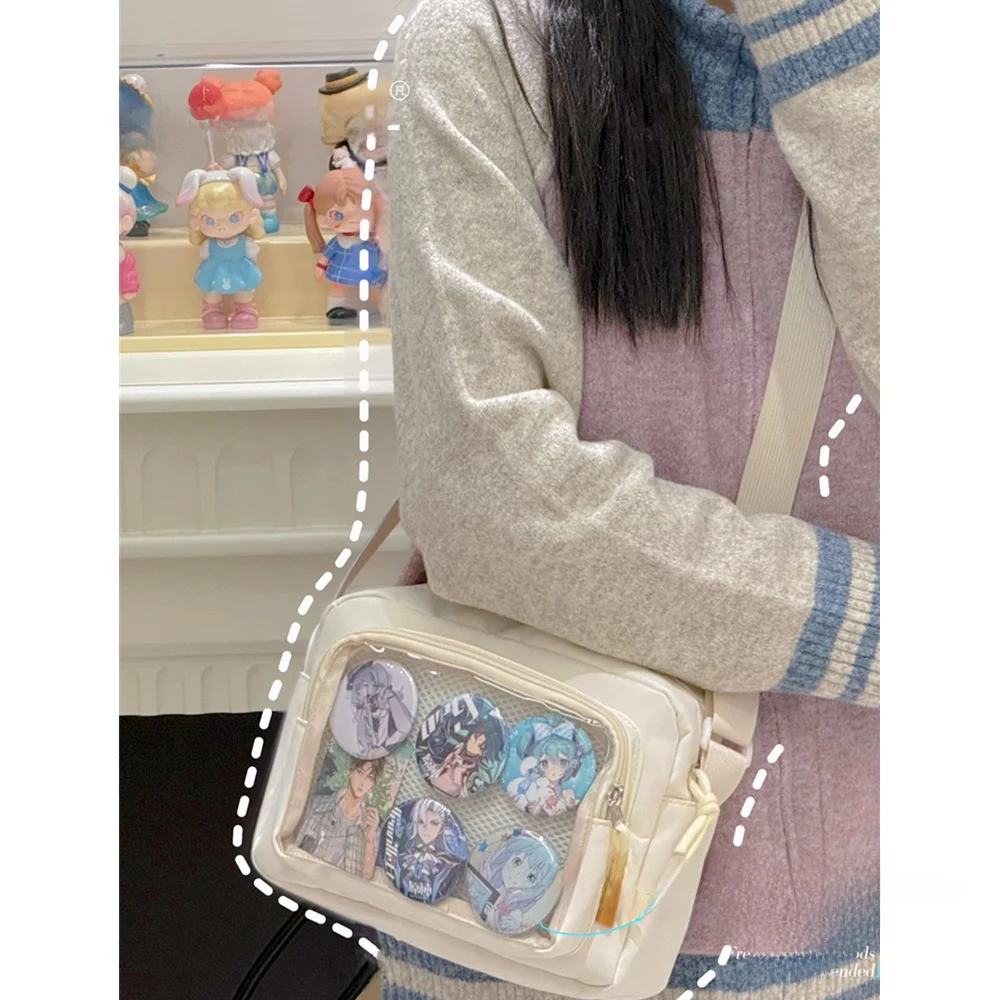 A4が入るバッグ おしゃれで軽い おすすめ：透明ショルダーバッグ【日系学院スタイル】