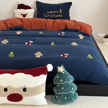 冬季用極上の柔らかさのダブルフェイス刺繍ベッドカバーセット（セットアップ対応）