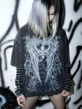 アンダーカルチャーの長袖Tシャツ【ダークストライプ・二枚組】（セットアップ対応）
