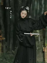 秋冬用 男女兼用 晋制漢服【オリジナルデザイン・曲領・交領・破裙】