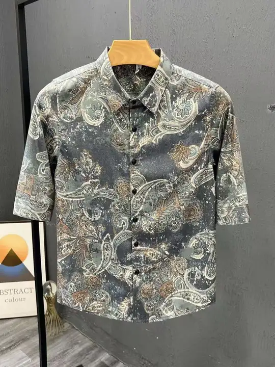 夏用 メンズ 韓国風 スリムフィット 半袖シャツ【トレンドデザイン・薄手・カジュアル】