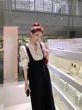 春先にぴったり！韓国風レトロスタイルのサロペットスカート【ゆったり・ノースリーブ】
