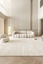 AOVOC ソリッドカラーのラグ【クリーム色・防水・シンプルデザイン・リビング・寝室用】