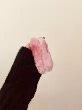 秋冬用 フワフワ素材 ピンクハートデザイン 折りたたみスマートフォンケース【個性的なカートンデザイン】