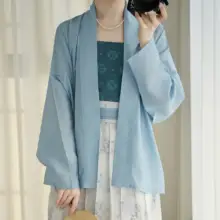 三色天絲製 日常用フライトスリーブ漢服防晒シャツ【花柄プリーツスカート付き・夏向け】（セットアップ対応）