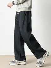 スウェットパンツ メンズ パッチワーク ドローストリング ストレート ドレープ ルーズ アメリカンスタイル スポーツ カジュアル 秋 「hansca」