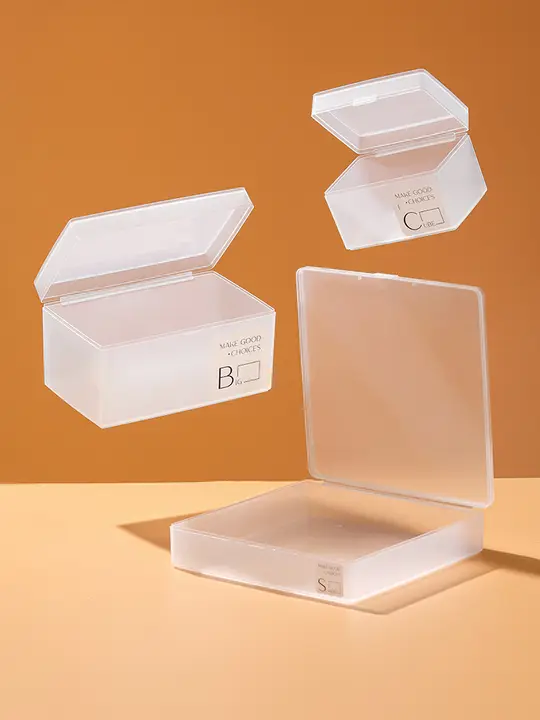 スモーク加工された収納ボックス【カード整理・透明な化粧品収納・小型プラスチック製】