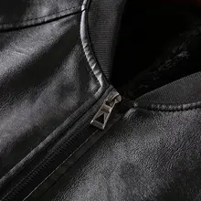 極上の柔らかさのエコ超繊維レザー 秋冬用 メンズ バイクジャケット【裏地フリース・ボンバージャケット風・スタイリッシュ】