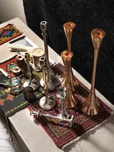手作り金属キャンドルスタンド【ビンテージ風・シンプルデザイン・インテリア装飾用】