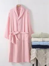 四層の純綿ガーゼ睡裙・男女兼用【透湿性・春秋用・和服スタイル・日常着】（セットアップ対応）
