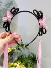 子供用漢服ヘアアクセサリー【国風・蝶の流れる房・おしゃれな髪飾り】