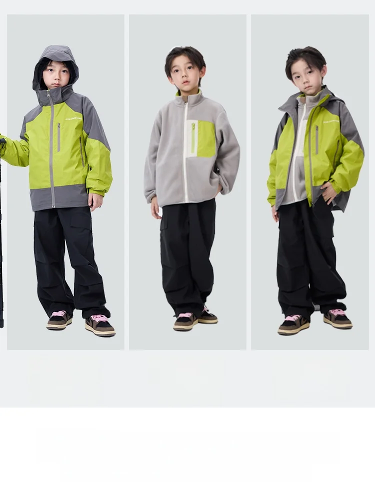 子供用三合一ジャケット：防水・保温機能が春から冬に活きる実用性