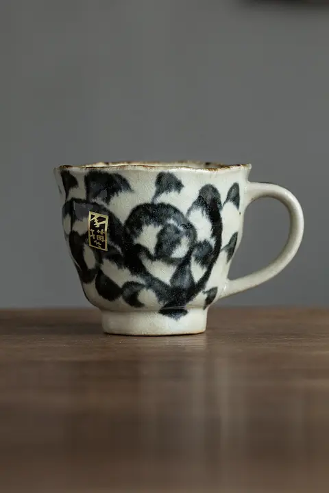 日本製 レトロ風 手作りコーヒーカップ【カップルに最適・陶製・午後のお茶用】