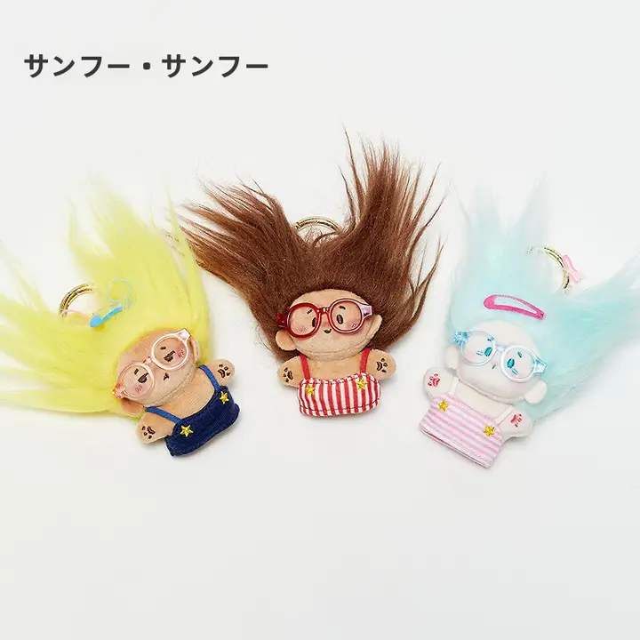 ファニーなモフモフ人形の壁掛け装飾【クリエイティブデザイン・毛根のあるかわいいアクセサリー】