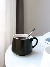 北欧陶器製 蓋付きマグカップ【マット仕上げ・スプーン付き・カップ＆ソーサー】