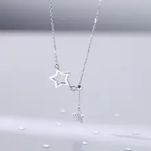 星型デザインのS925純銀ネックレス【流れるフリンジ・洗練されたデザイン】
