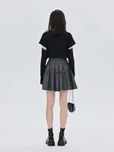 取り外し可能なボタン付きトップス【春用・薄手・コットンストレッチ・黒・長袖】（セットアップ対応）