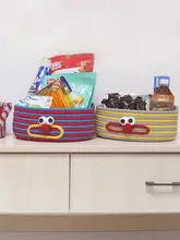 卓上収納バスケット コットンコード モンスターデザイン かわいい リモコン お菓子 おもちゃ 小物入れ インテリア