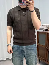 シンプルなデザインのニットポロシャツ【メンズ・半袖・カジュアル】