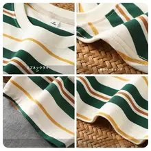 アメリカンカレッジスタイル ストライプ メンズ半袖Tシャツ【クラシック・ゆったりフィット・カジュアル】