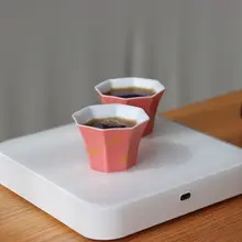 エレガントな薄紅色中式復古デザインの陶製コーヒーカップ【ハンドドリップ対応・高級感・家庭用・オフィス用】