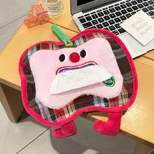 布製 毛むくじゃらティッシュボックス収納ポーチ【吊り下げ式・可愛いデザイン・洗面用】