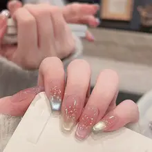 カラフルなレインボー猫眼ネイルチップ【ハンドメイド・輝くデザイン・美白効果】（セットアップ対応）