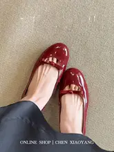 ミュール パンプス レディース 本革 エナメル 蝶結び ラウンドトウ ローヒール バックレス ワンストラップ きれいめ