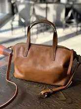 レトロカジュアル本革餃子型バッグ【トップグレード牛革・ショルダーバッグ・ハンドバッグ】