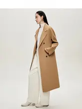 極上の柔らかさのダブルブレストコート【オーストラリアウール・シンプルデザイン・女性用】