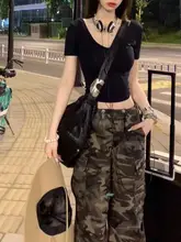 高身長女性用 アメリカンヴィンテージ迷彩ワークパンツ【ゆったりストレート・カジュアル・レディース】
