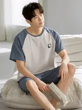 男性用 夏用 半袖パジャマ【ショートパンツ・シンプルデザイン・快適・外出可】（セットアップ対応）