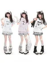 かわいいアニメプリント半袖Tシャツ【夏用・ゆったりカジュアル】