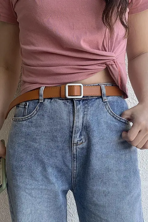 OK 無孔デザイン メンズベルト【細身・カジュアル・シンプルスタイル】