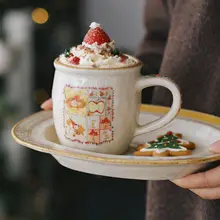 オリジナルデザインの陶器製コーヒーマグカップ【可愛い・新年のギフトに最適】