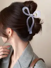 バタフライボウ付き大容量シャーククリップ【学生向け・おしゃれなヘアアクセサリー】