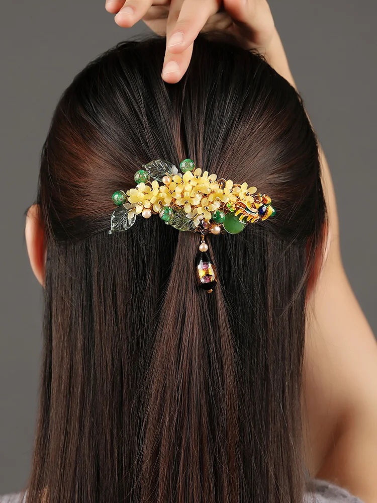 古風の金木犀ヘアクリップ：中国風デザインのトップクリップが着物・振袖に最適な理由