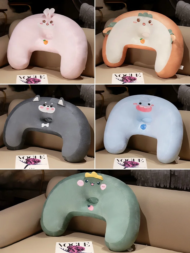かわいいキャラクターのゲーム用背もたれクッション：寝室・腰サポートに最適な異形デザイン