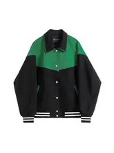 バイカラーのショートジャケット【アメリカンスポーツスタイル・春用】