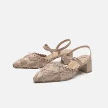 デザイン性のあるレディースミュール【フレンチスタイル・ポインテッドトゥ・太ヒール】