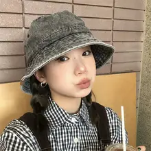 日常使いに最適なヴィンテージウォッシュデニム漁師帽【男女兼用・カジュアルスタイル】