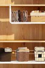 バッグ収納ラック【伸縮式・分隔板付き・衣類収納用】（セットアップ対応）