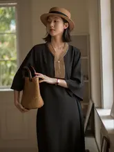 女性用ワイドスリーブシフォンドレス【ネット襟・コントラストカラー・春夏用】（セットアップ対応）