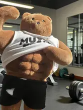 トレーニング好きな熊のフィギュア【カラビナ付き・ユニークデザイン】