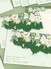 栀子花のデザイン 封筒と便箋【手書きのラブレター用・男女兼用】（セットアップ対応）