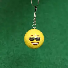 ゴルフボール キーリング付き カラフル表情ボール【ギフト用・6色セット】