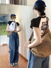 アメリカンビンテージ風 ラグラン袖半袖Tシャツ【レディース・夏用・ショート丈】