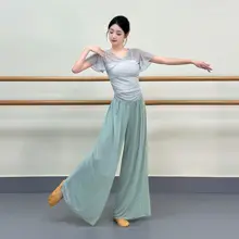 女性用 薄手紫色ダンスパンツ【中国舞・古典舞】