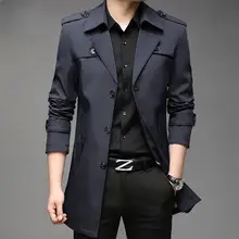 ビジネスカジュアルトレンチコート【中長丈・フラップカラー・コットン混】