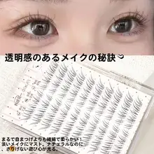 自然で透き通る！猫ひげデザインの仮まつげ【スラントタイプ・分割式・女性用】